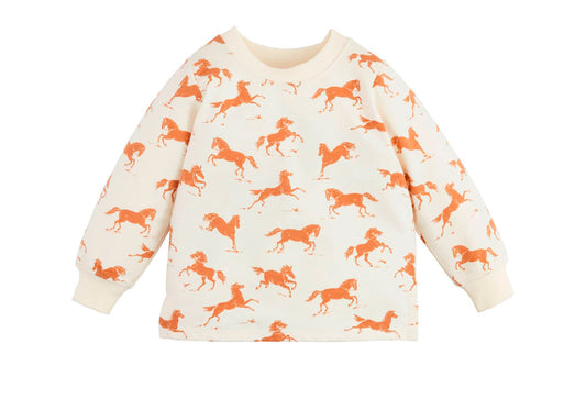 Horse Print Pullover - Mudpie