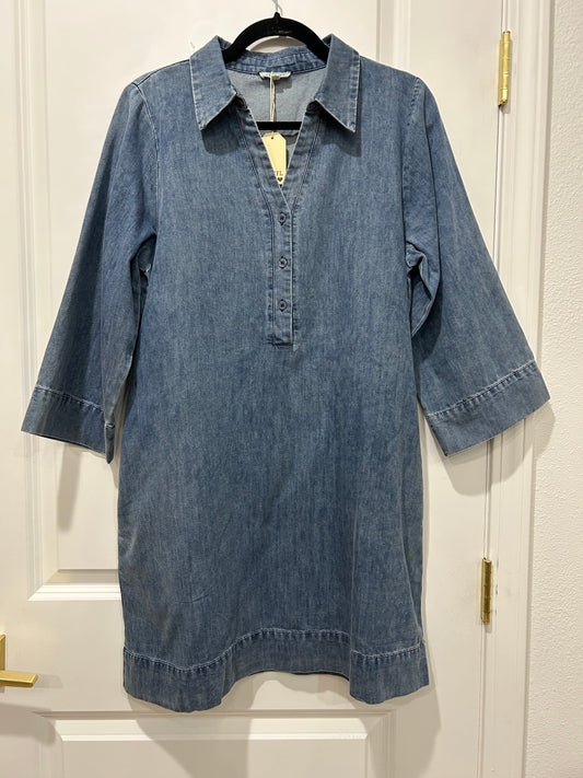 denim shift mini dress