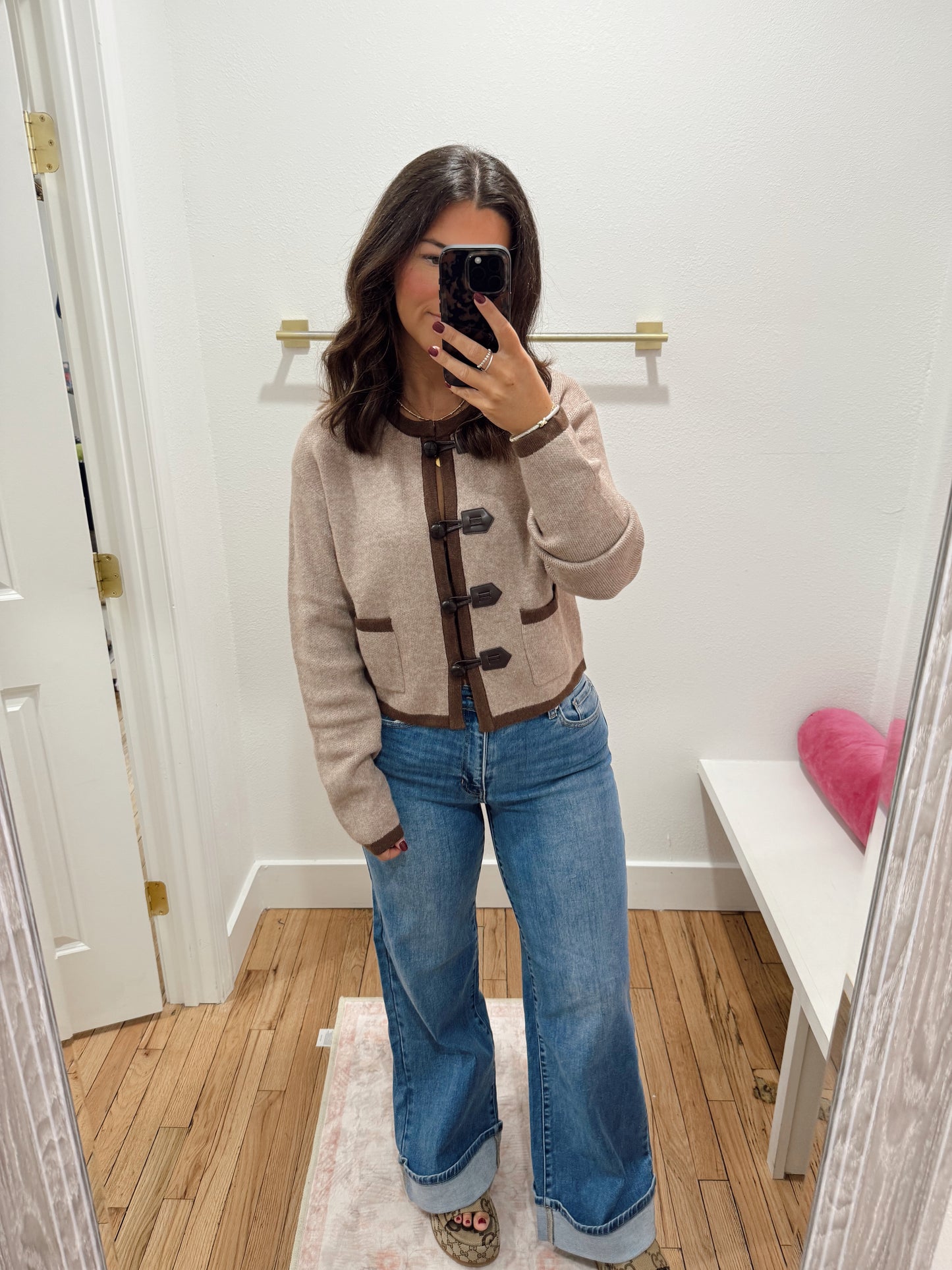 button knit cardigan