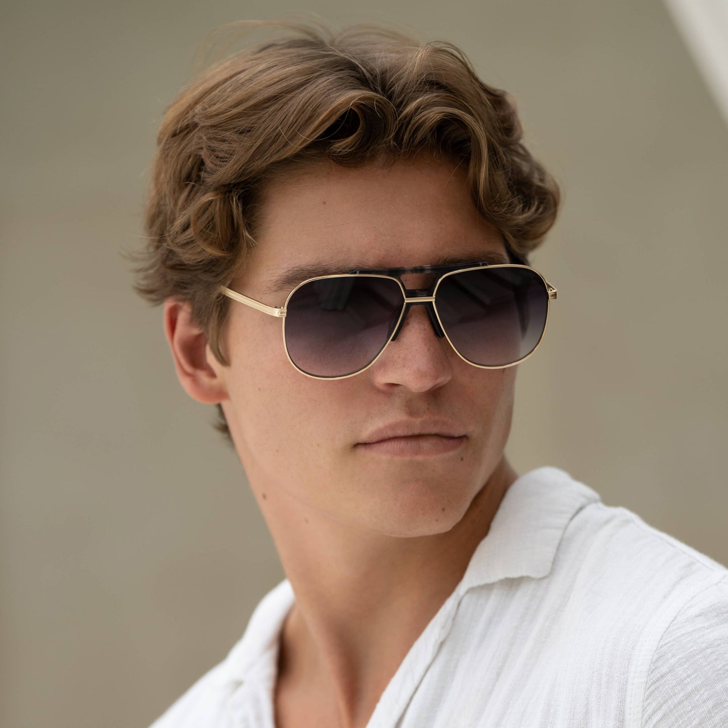 Logan Acetate Aviator Mens Sunglasses