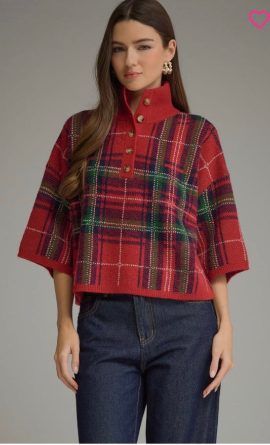 Winnie plaid sweater (2 colors)