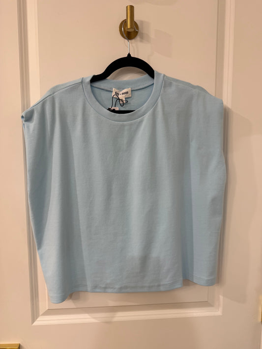 CAP SLEEVE BASIC BOXY LOUNGE TEE TOP (2 colors)