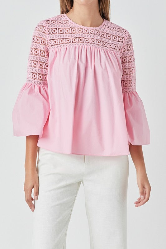 Lacey Poplin Blouse