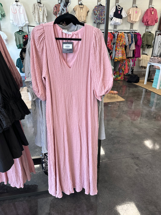 karlie Solid vneck signature maxi dress pink