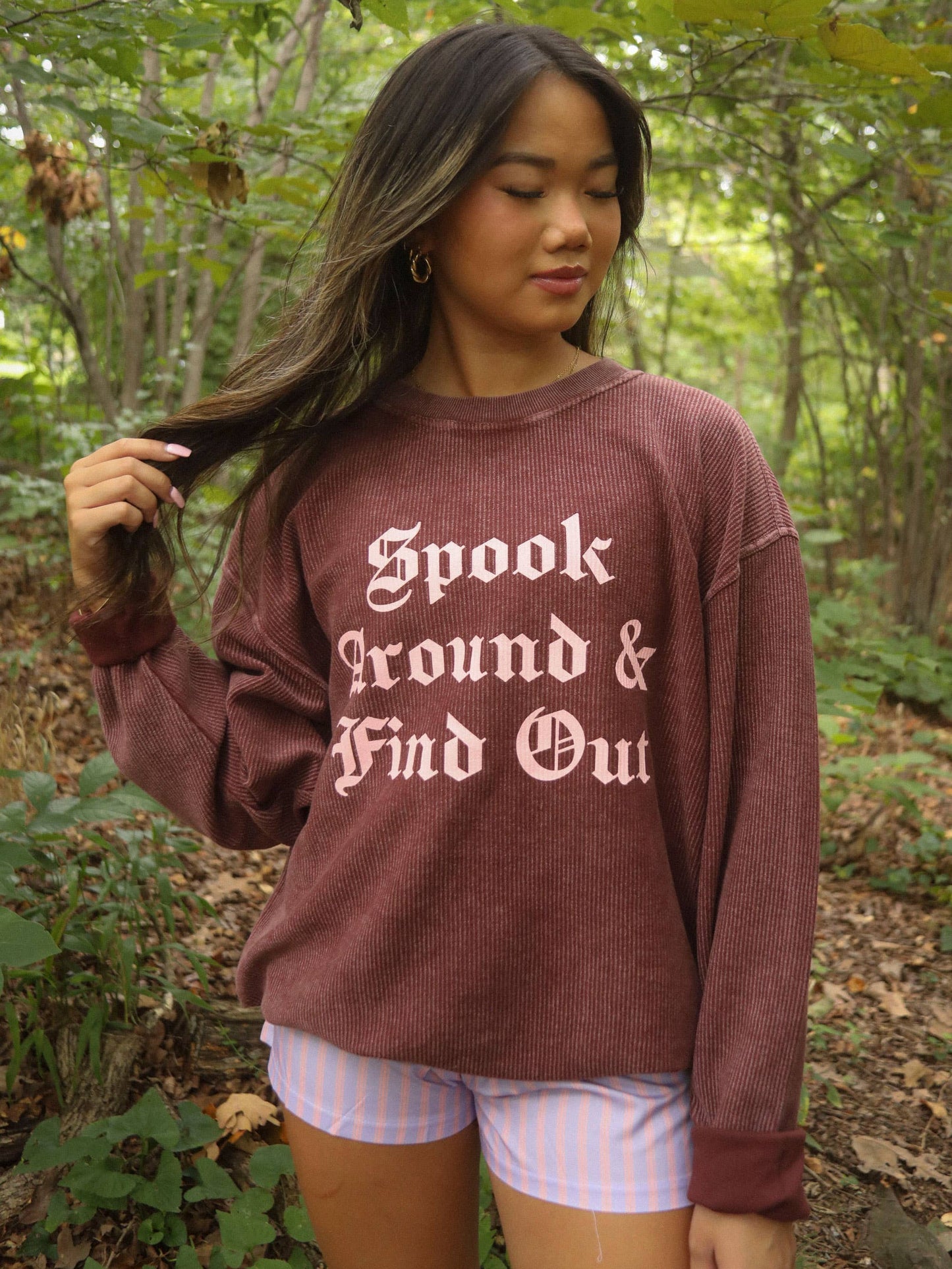F+S: SPOOK AROUND AND FIND OUT CORDED SWEATSHIRT
