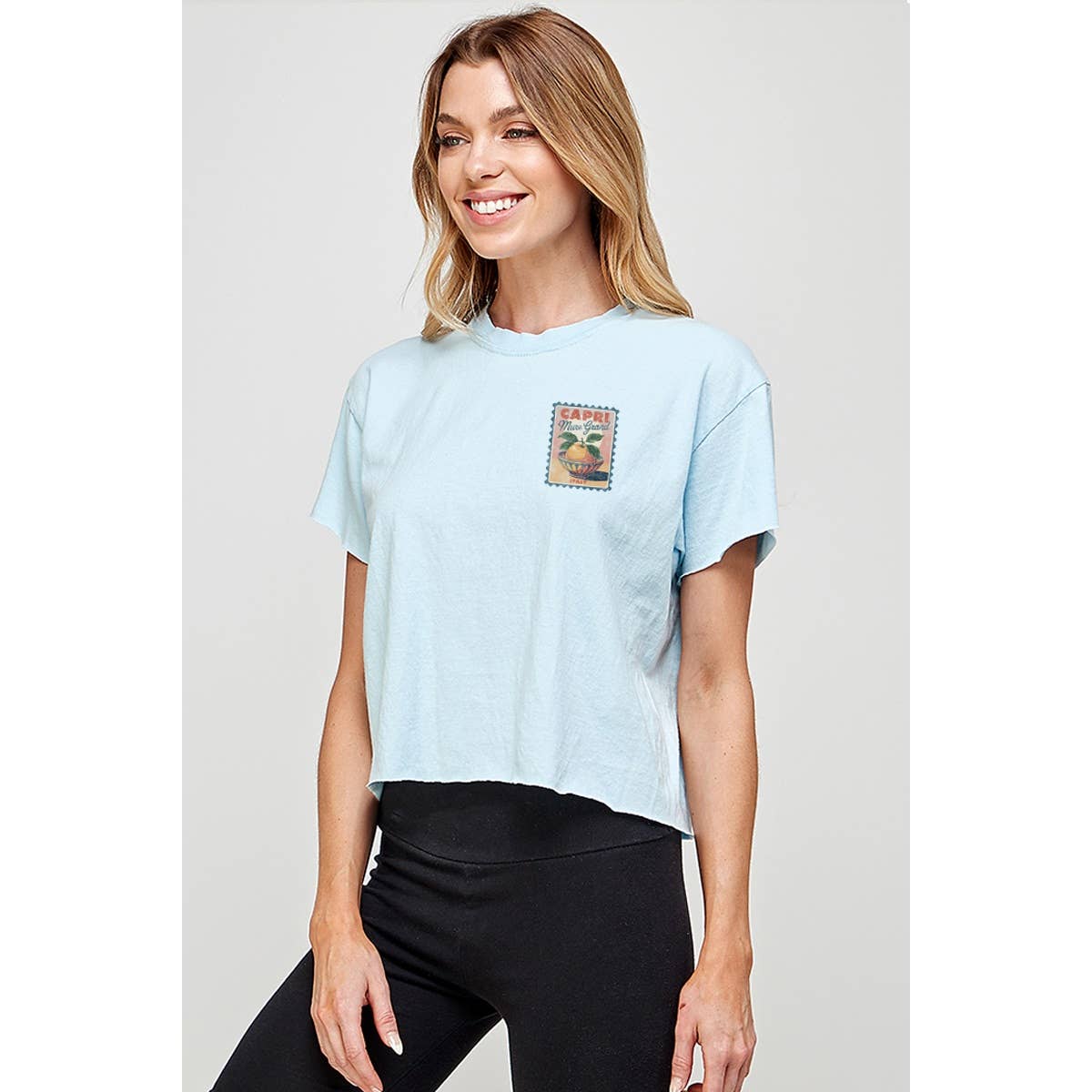 CAPRI ITALY VINTAGE  GRAPHIC  VINTAGE GRAPHIC CROP TOP