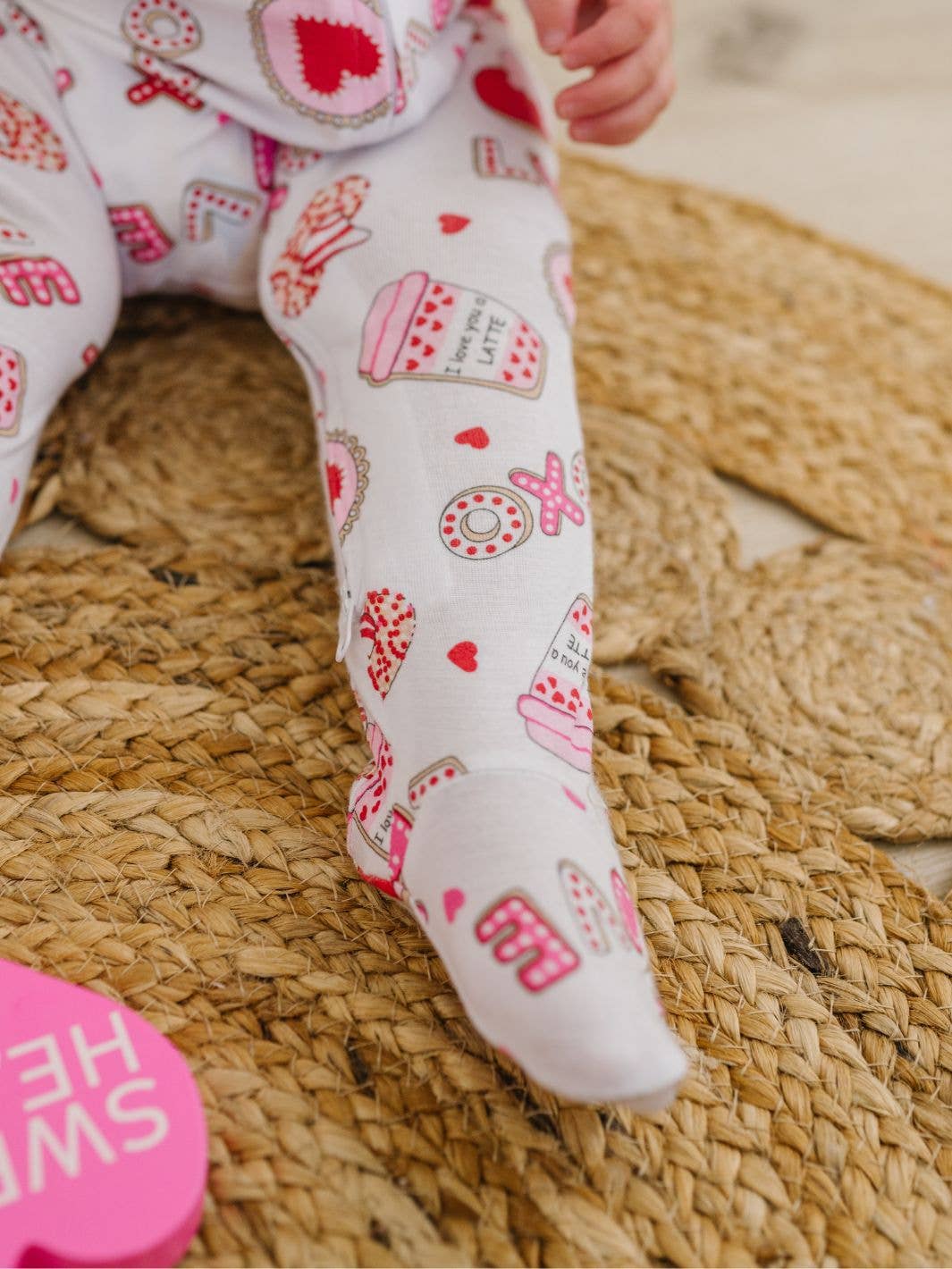 Sweet Valentine Zipper Footie