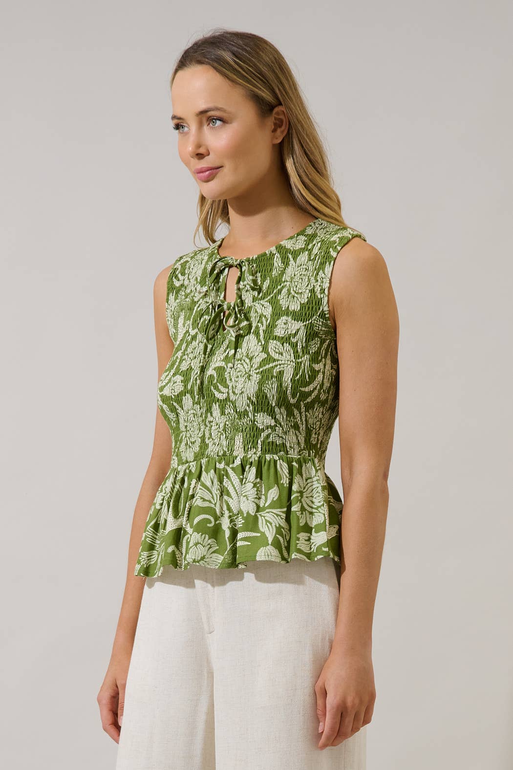 Tinda Smocked Peplum Top Kory Floral