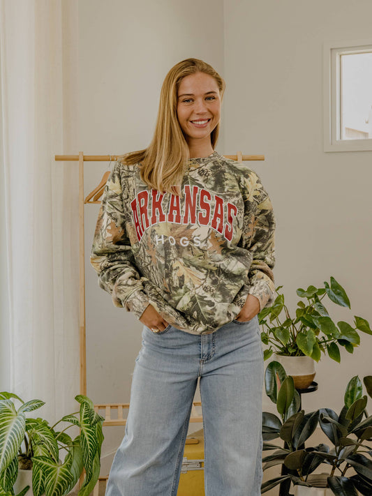 Arkansas Razorbacks Filled Gault Camo Sweatshirt