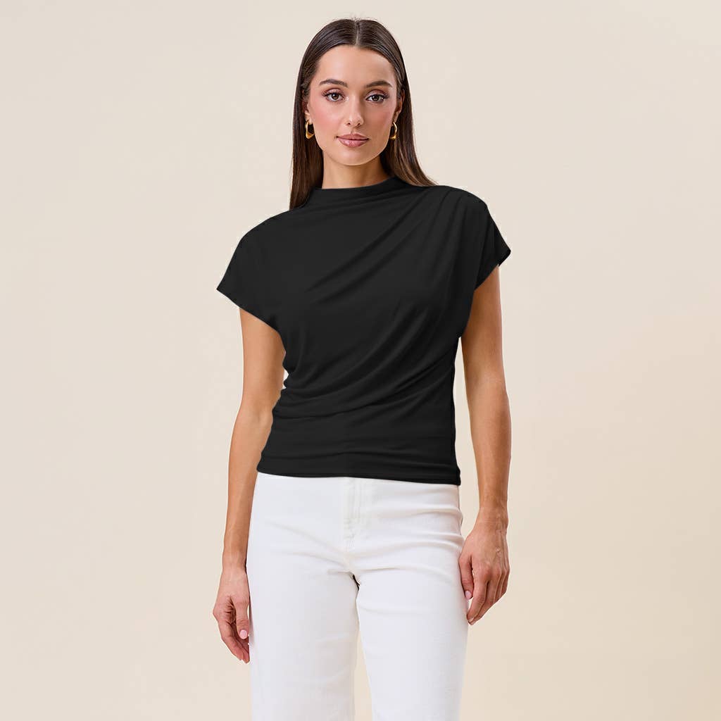 Draped jersey top