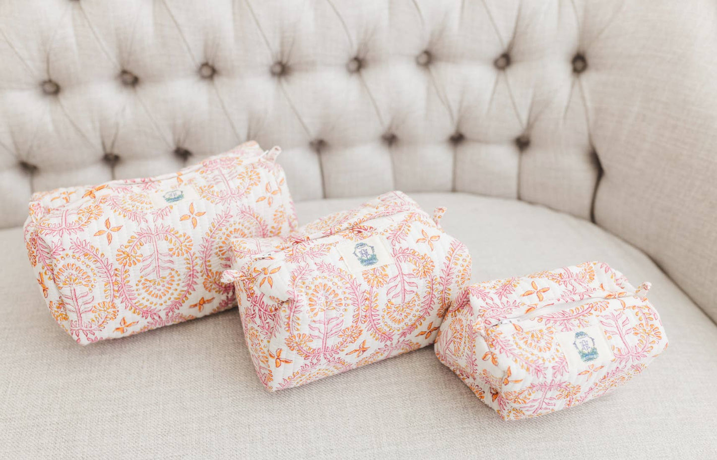 Dahlia Quilted Cosmetic Bags (various sizes) - small