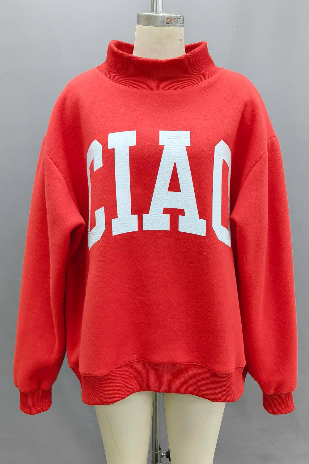 CIAO Print Reversible Mock Neck Sweatshirt