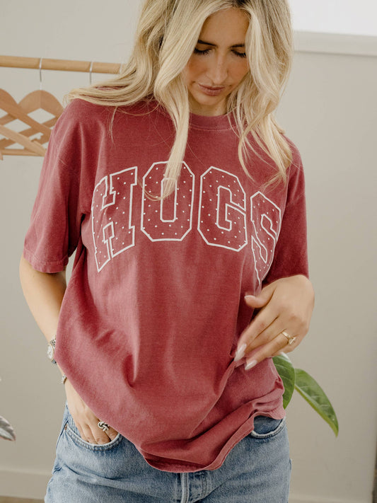 Arkansas Razorbacks Polka Dot Puff Ink Cardinal CC Tee