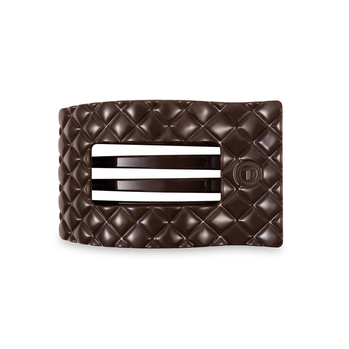 Flat Rectangle Hair Clip | Medium | Truly Taupe Quilted