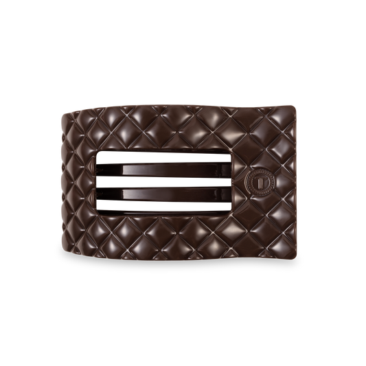 Flat Rectangle Hair Clip | Medium | Truly Taupe Quilted