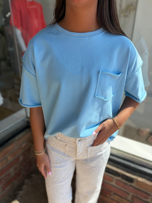 Raw Edge Pocket Basic Tee