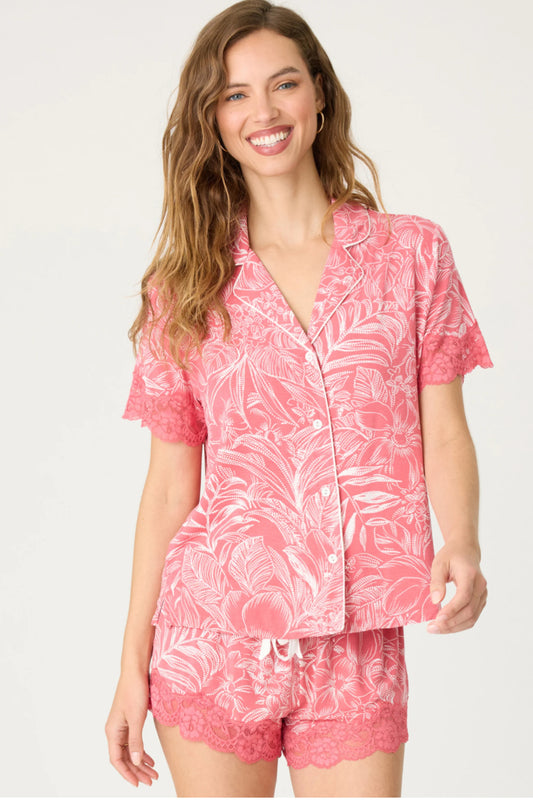 PJ Salvage - Deep Rose short set