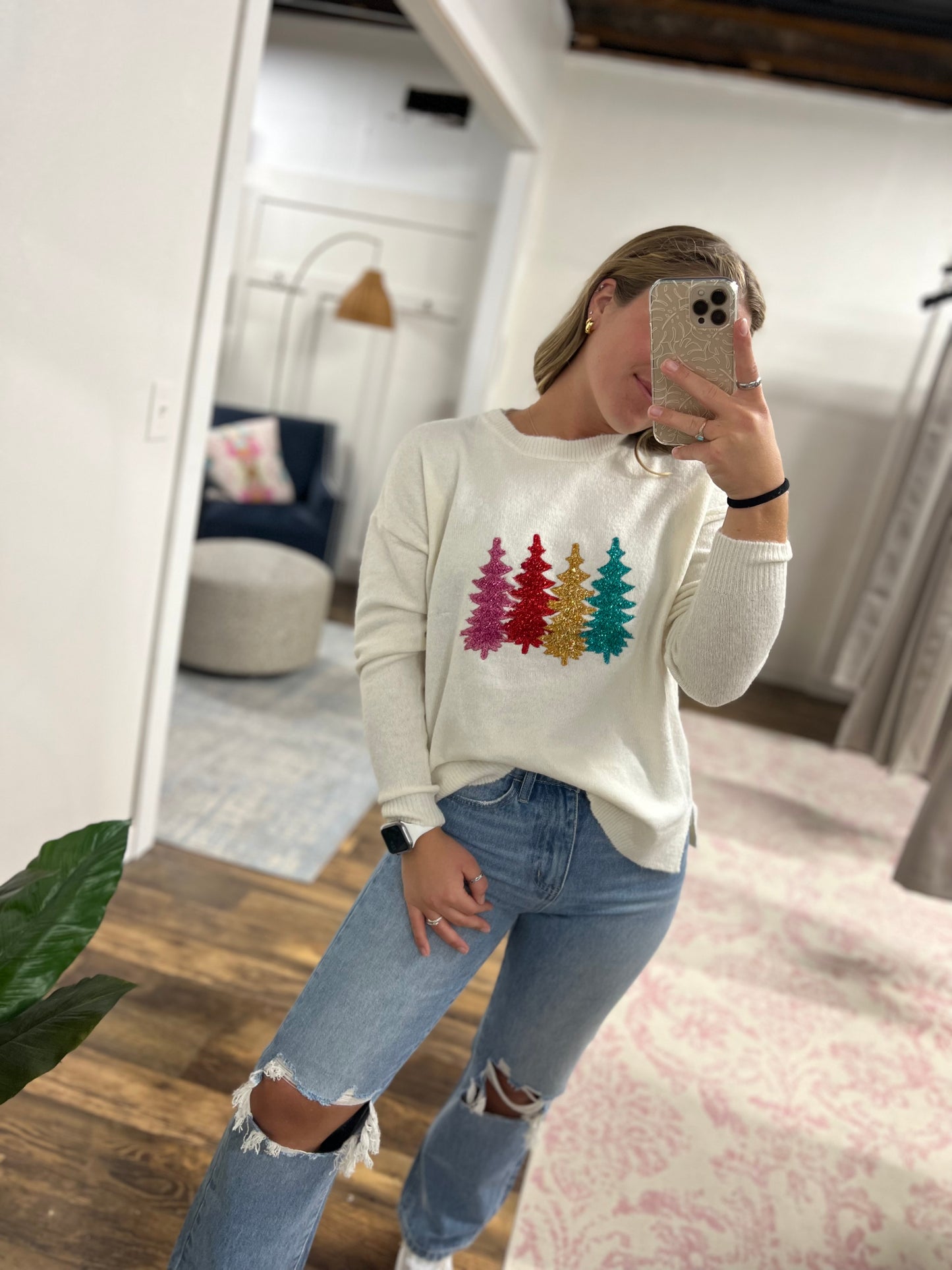 Glitter trees sweater