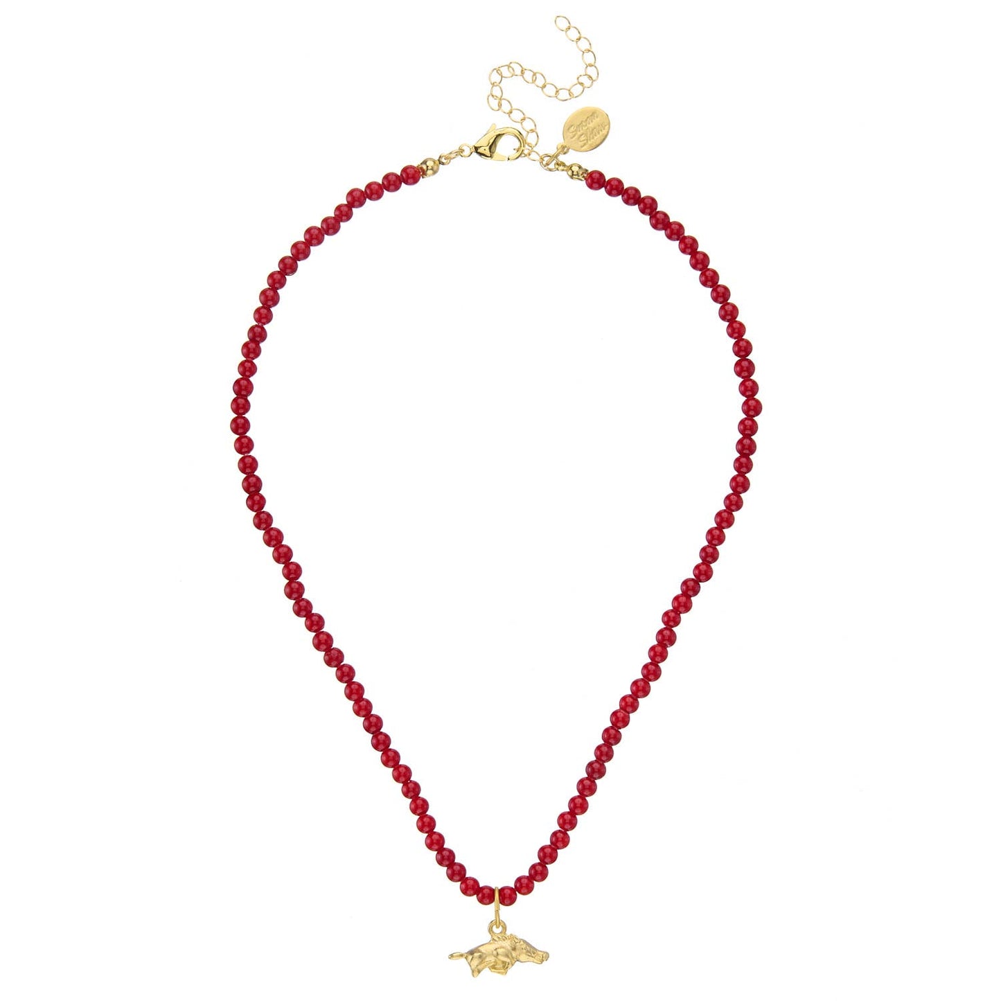 Mini Razorback on Red Coral Alys Necklace - Susan Shaw