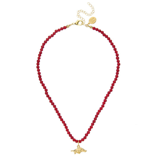 Mini Razorback on Red Coral Alys Necklace - Susan Shaw