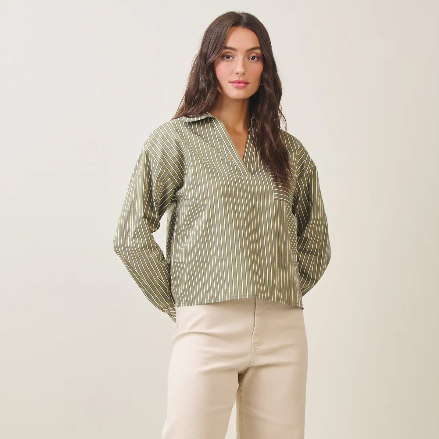 Evelyn button down top