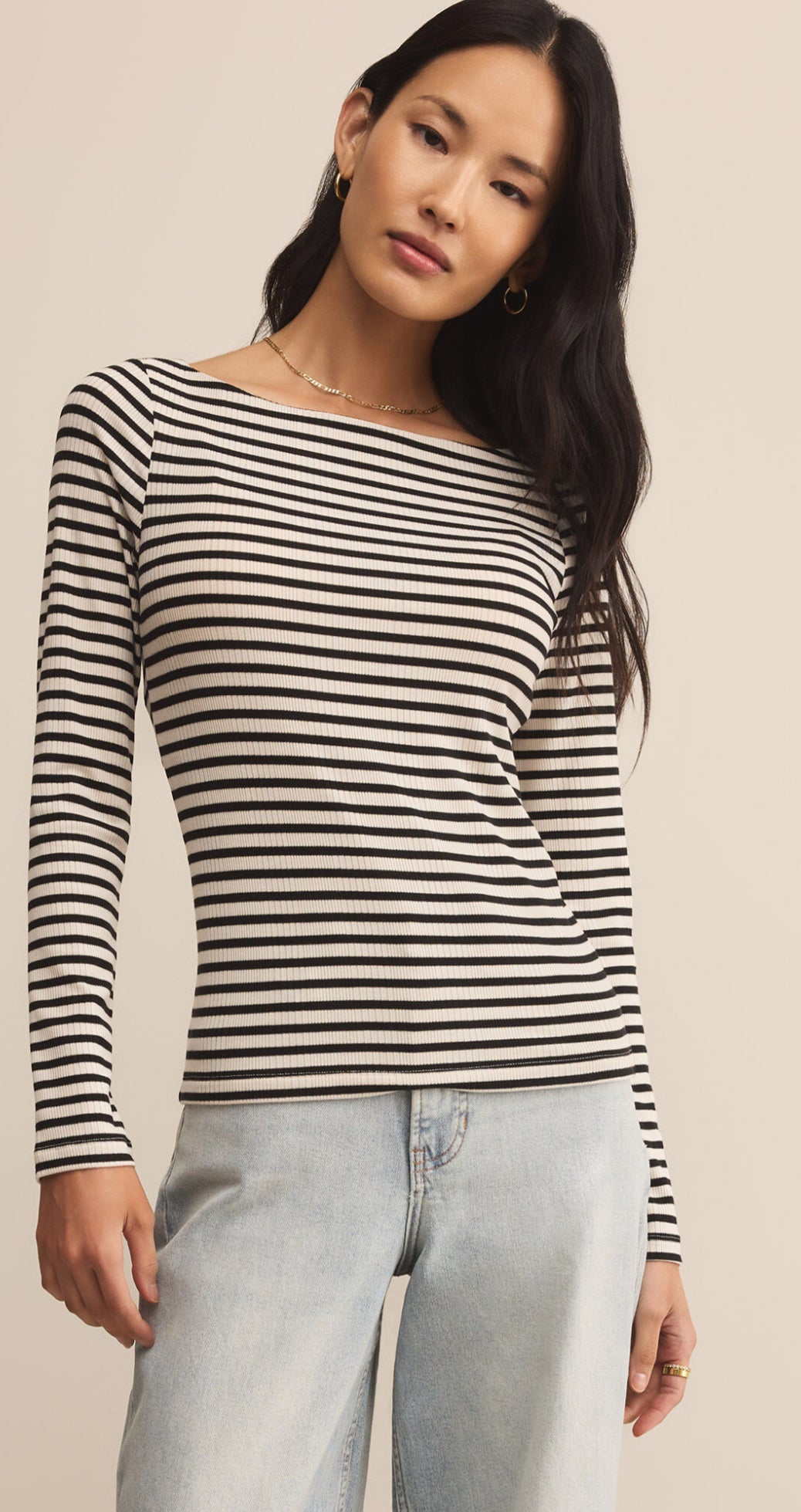 Pristine Striped Tee Black - Z Supply