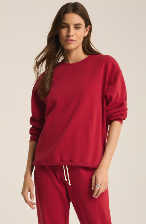 BOYFRIEND SWEATSHIRT  Haute Red - Z Supply