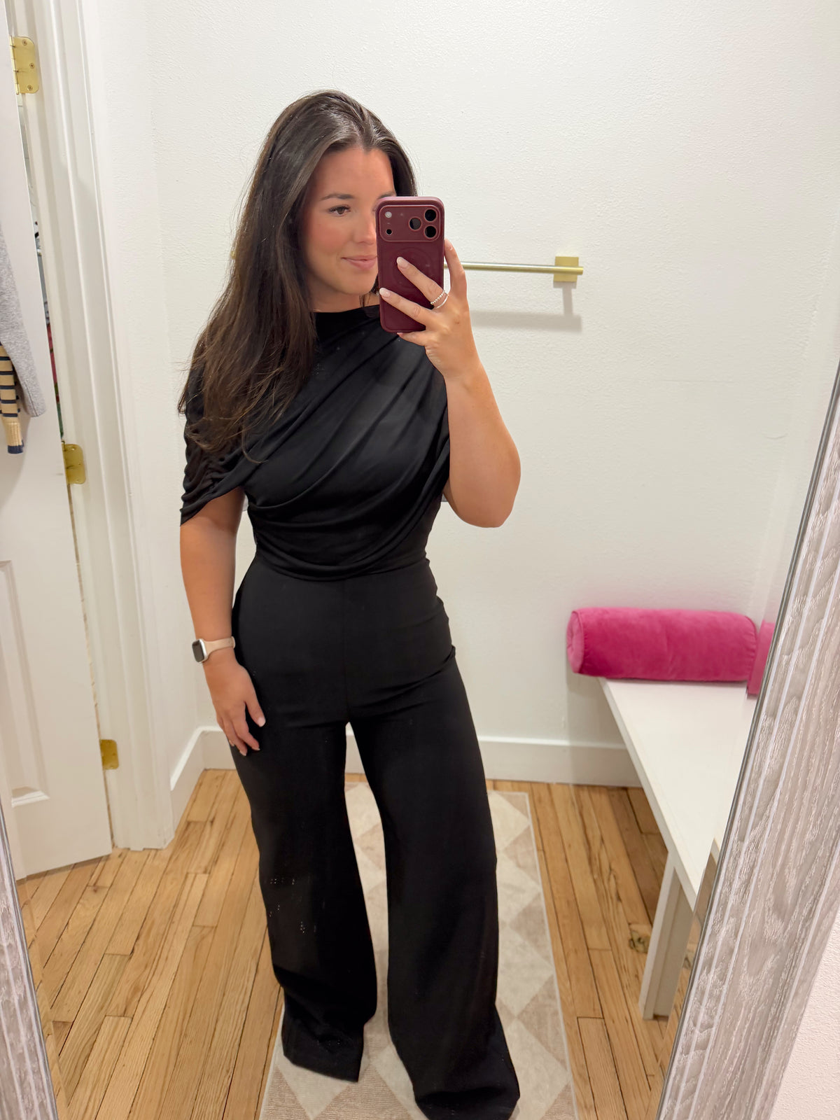 ASYMMETRIC CAPE JUMPSUIT
