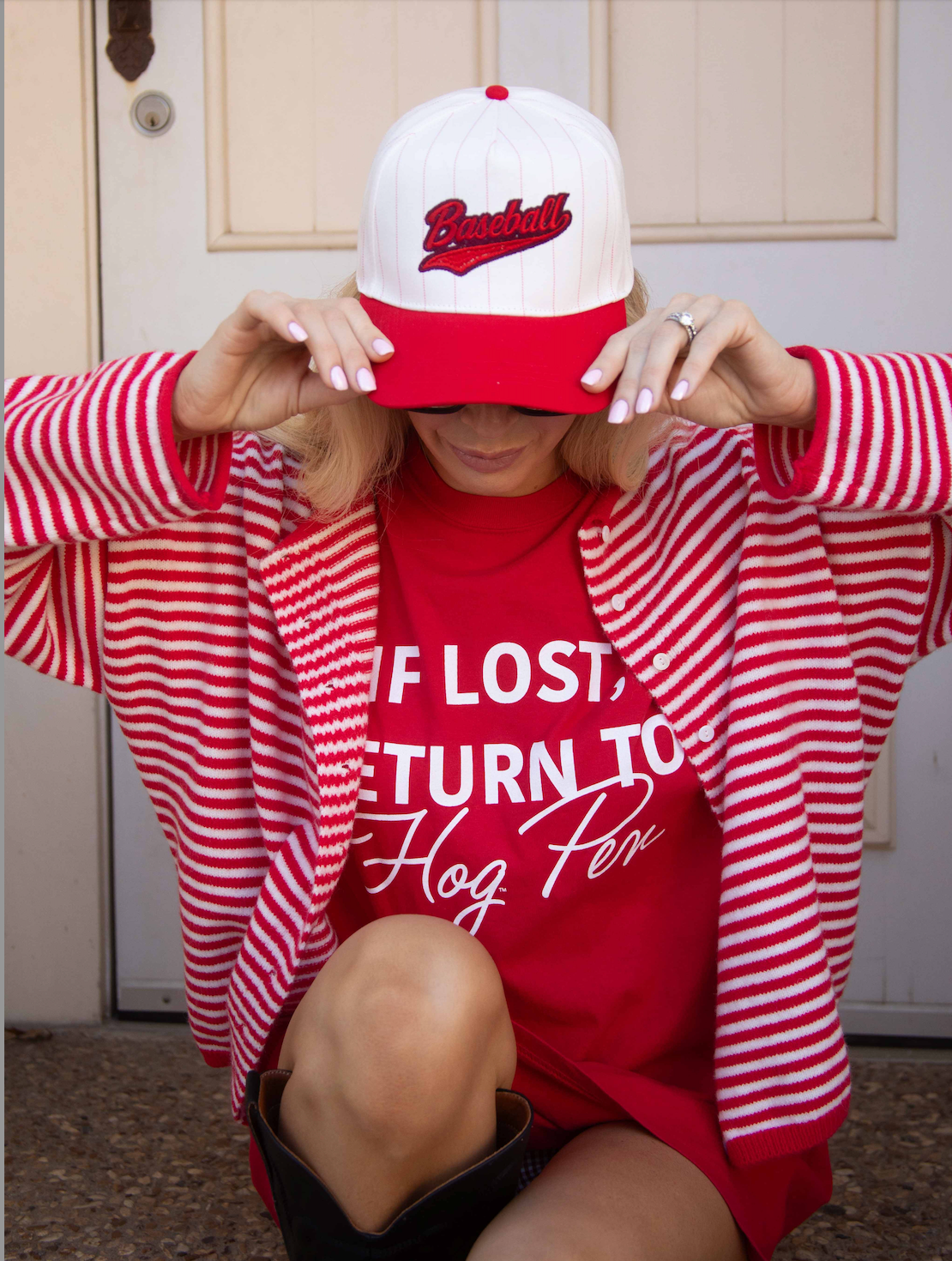 BASEBALL PINSTRIPE TRUCKER