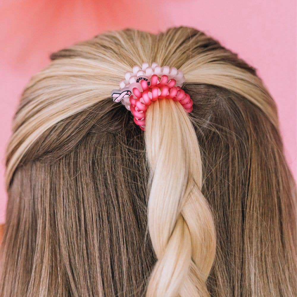 Spiral Hair Coils | Small | Pink Ribbon Power Hair Ties