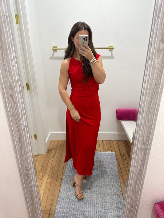 Melissa Red Midi Dress