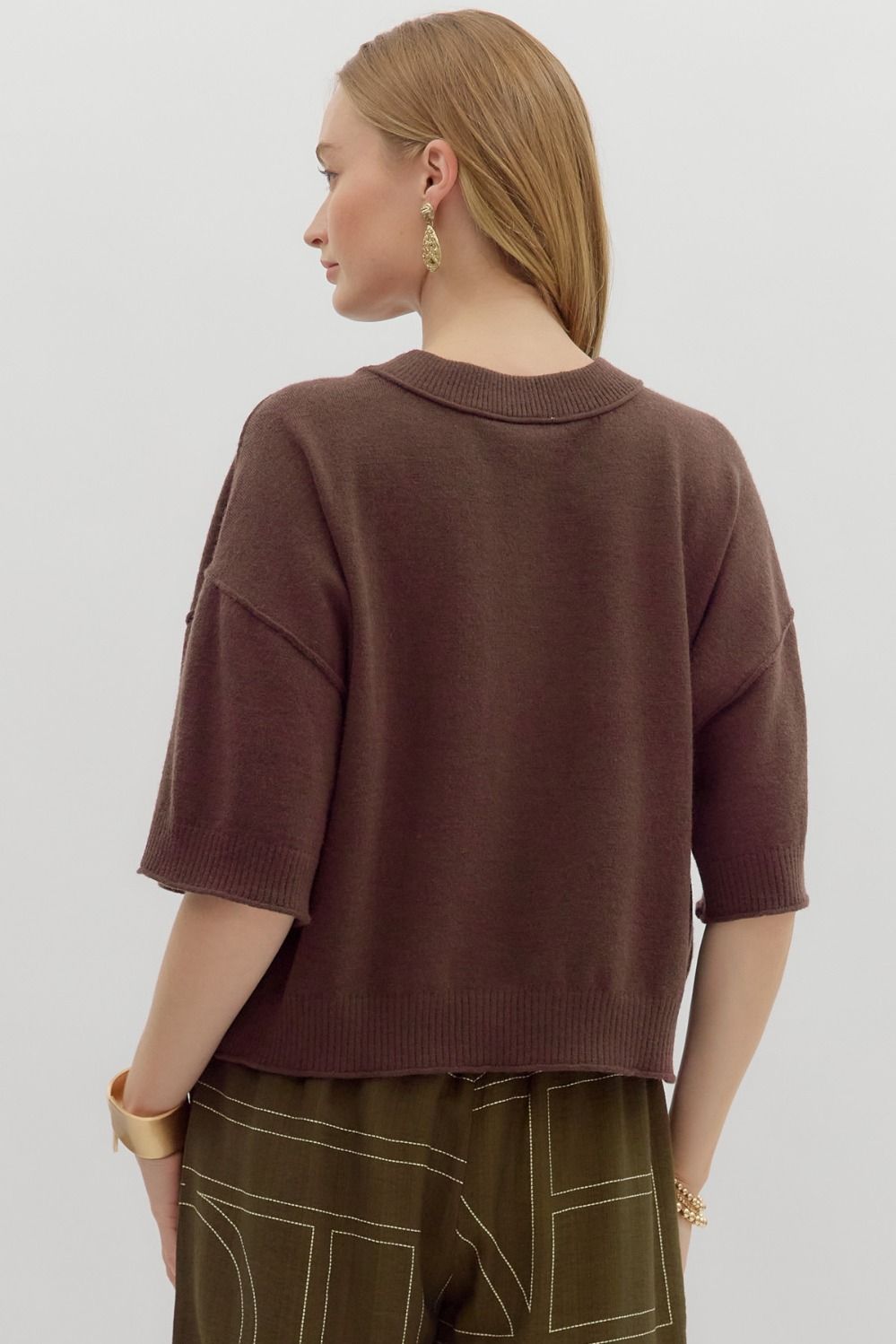 Brown sweater top