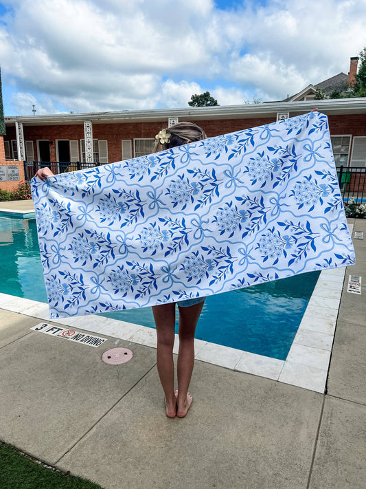 Blue Floral - Quick Dry Towel