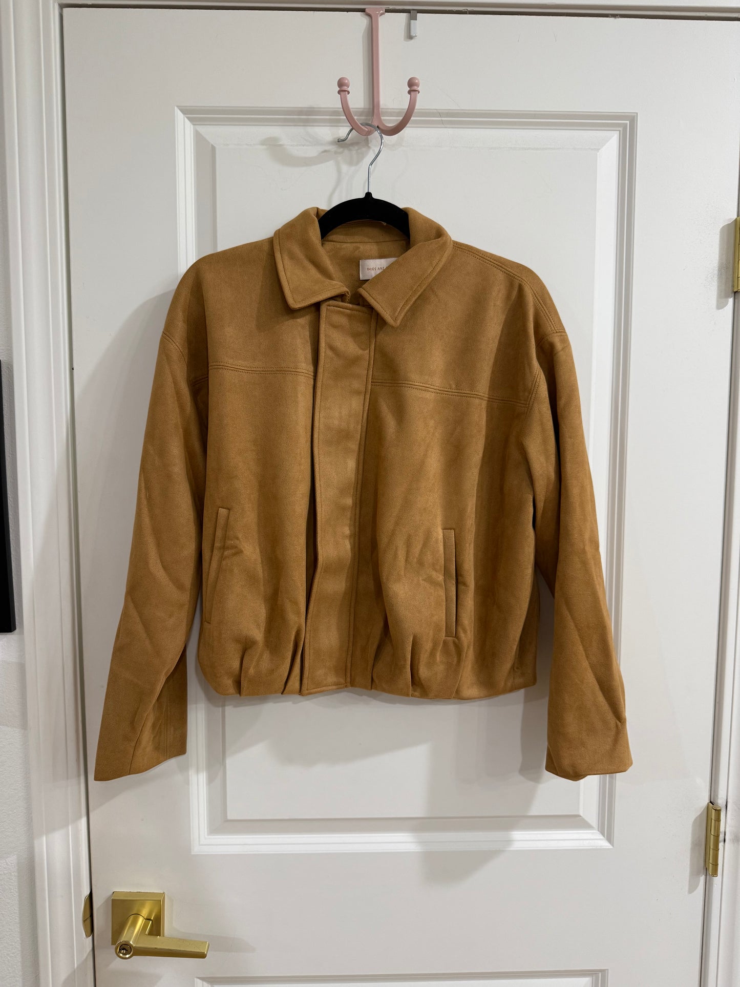 Camel Faux Suede Jacket