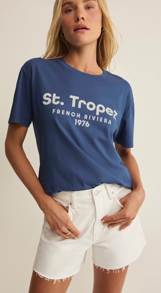 St Tropez Boyfriend Tee Navy - Z Supply