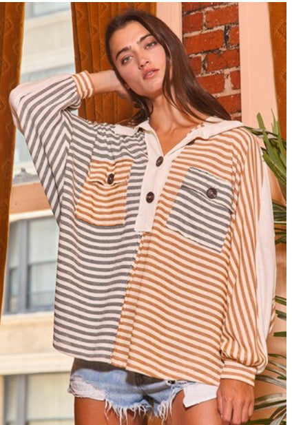 Camel Stripe Top