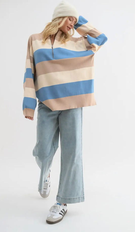 Mocha Stripped Pullover