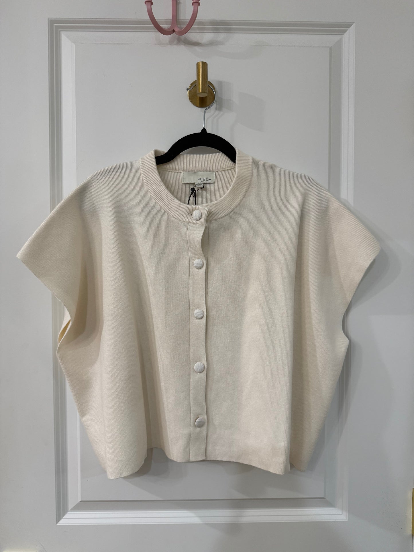 Button Cap Sleeve Sweater (multiple colors)