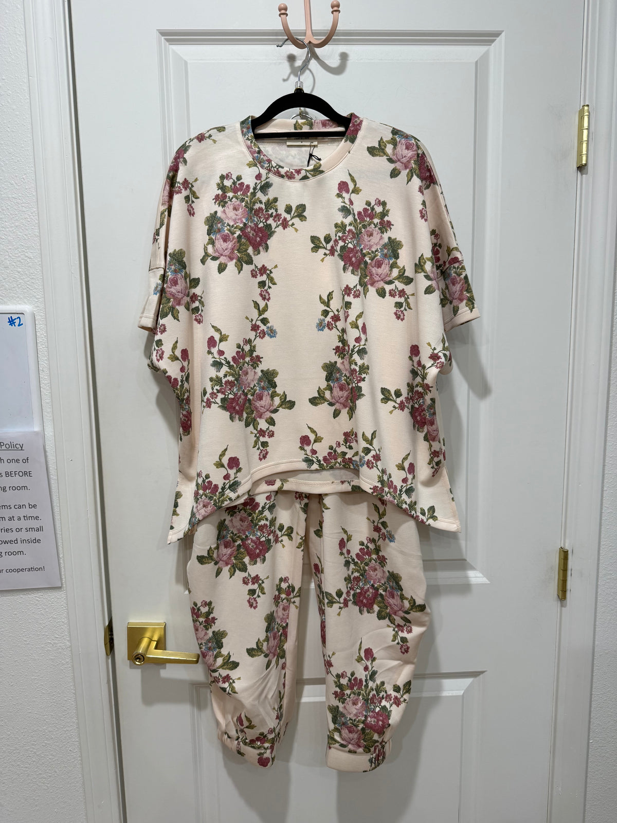 floral scuba pant set