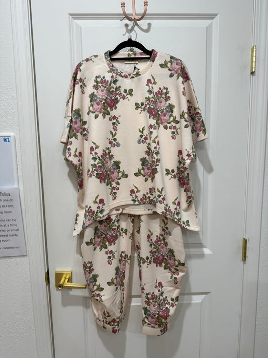 floral scuba pant set