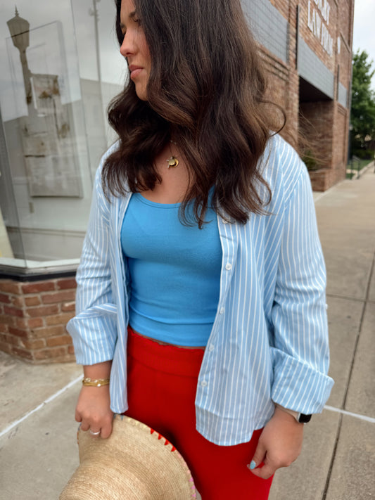 Striped button down shirt