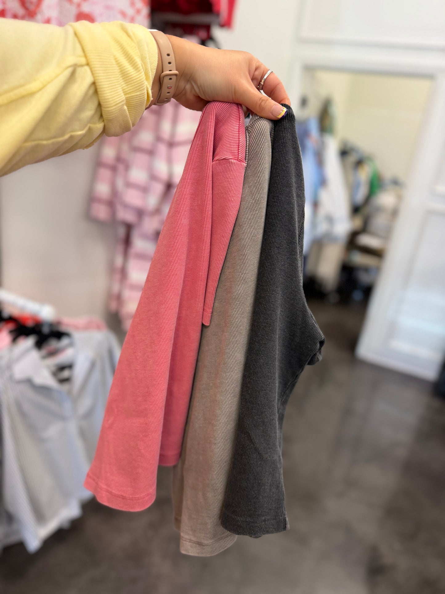 french terry ribbed skort set (4 colors)