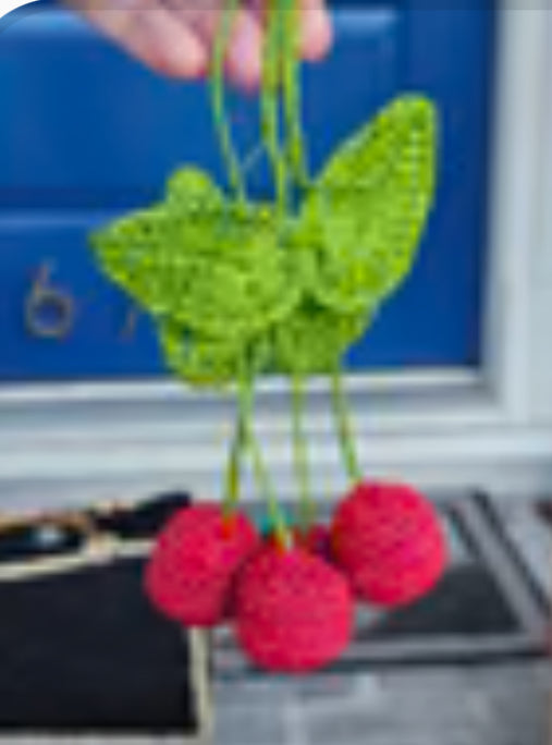 Raffia Bag Charm -
Cherries
