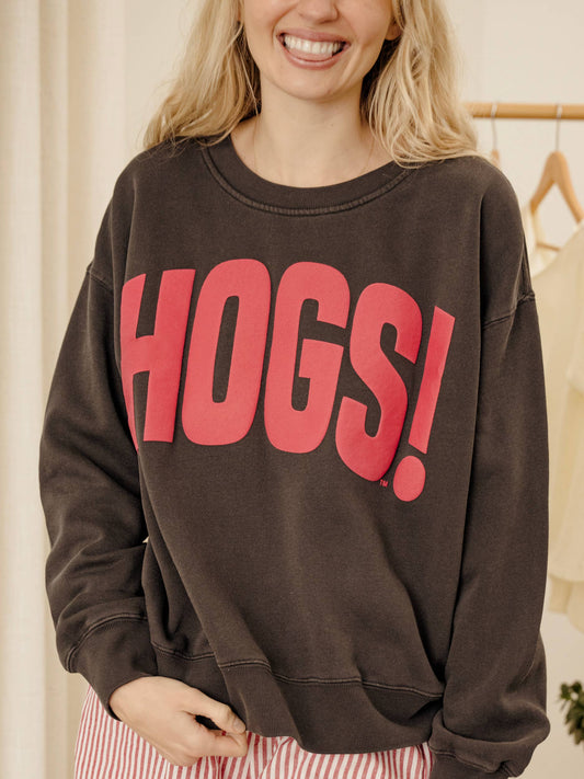 Ark. Razorbacks Hogs Mono Puff Ink Smoke Hi-Dive Sweatshirt