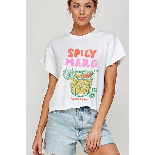SPICY MARG VINTAGE GRAPHIC CROP TOP