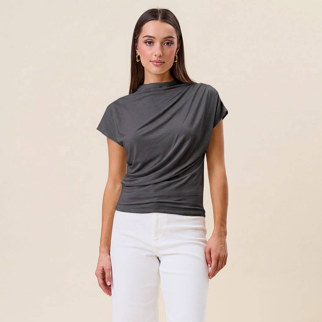Draped jersey top