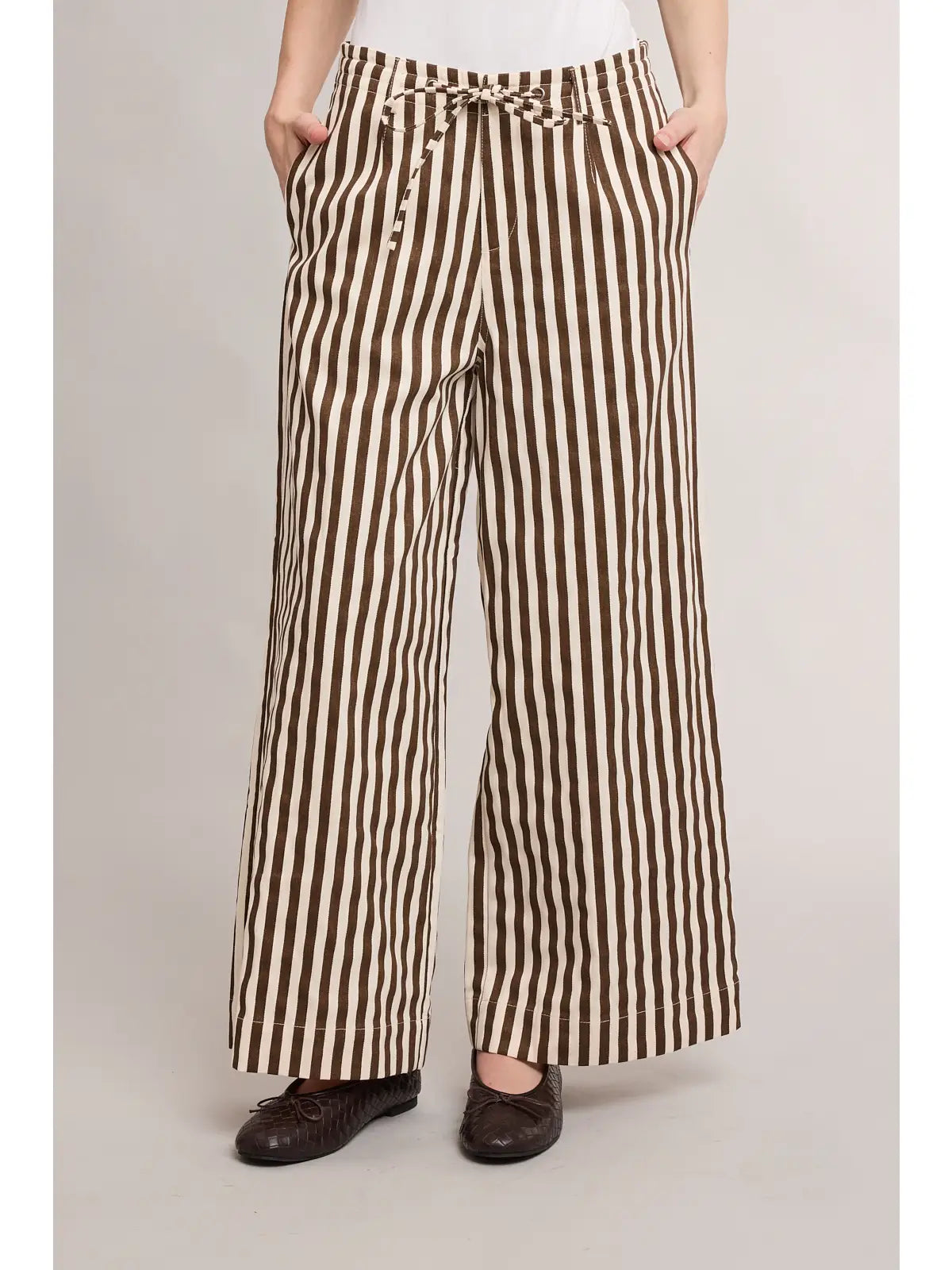 Cream/Choco striped pant