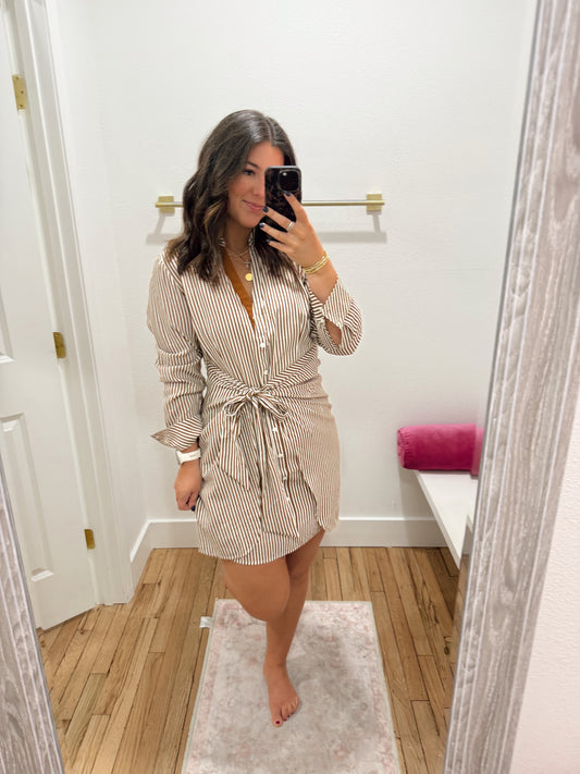 Leighton stripe mini dress