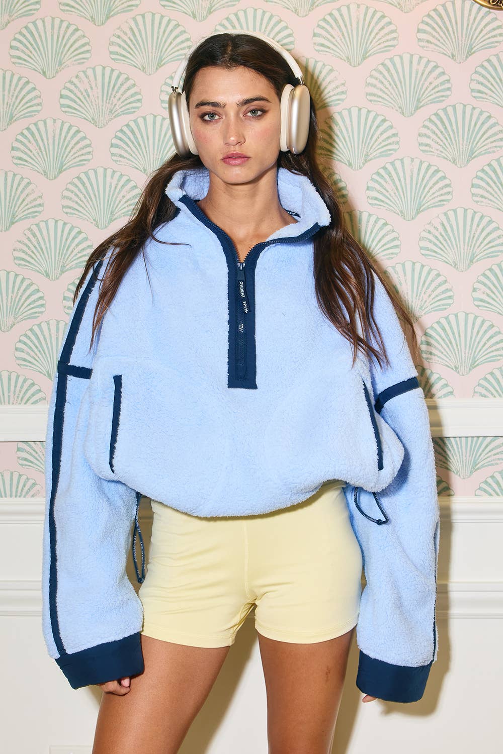 blue fleece quarter zip