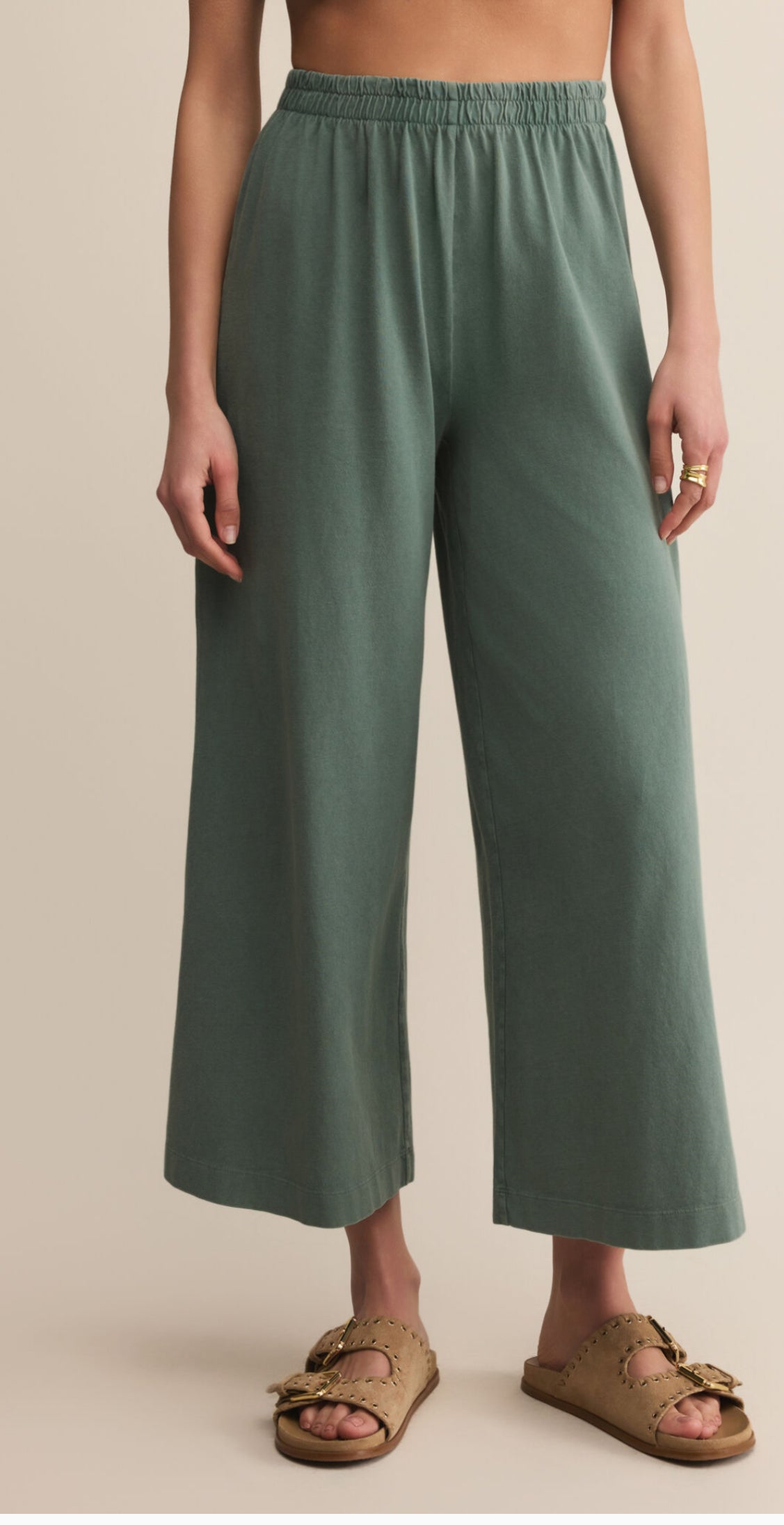 Scout Jersey Crop Flare Hunter green - Z Supply